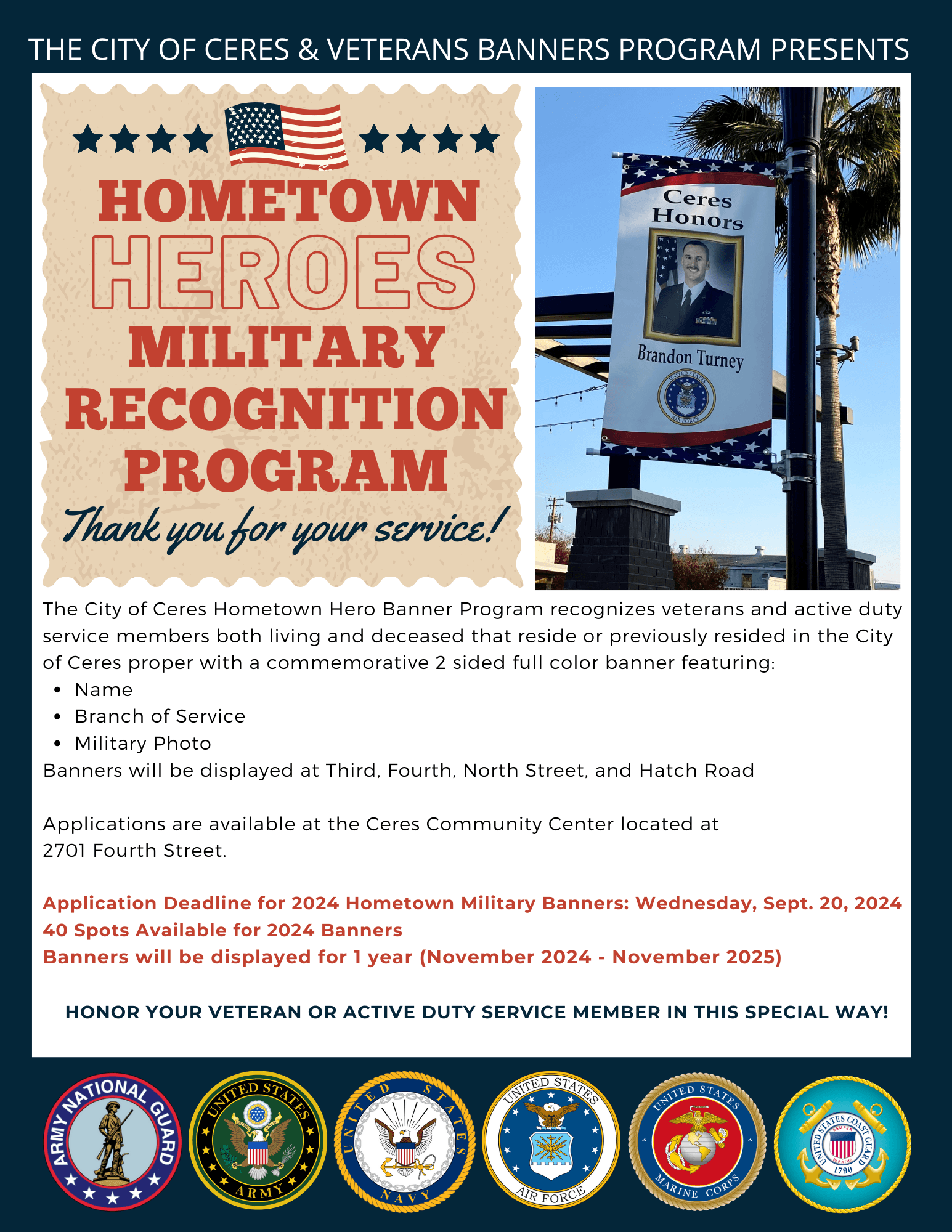 Hometown Heroes Military Program Flyer
